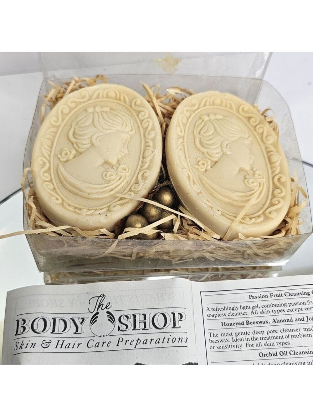 1989 The Body Shop Bar Soap Set Of 2 With Original Box And Pamphlet